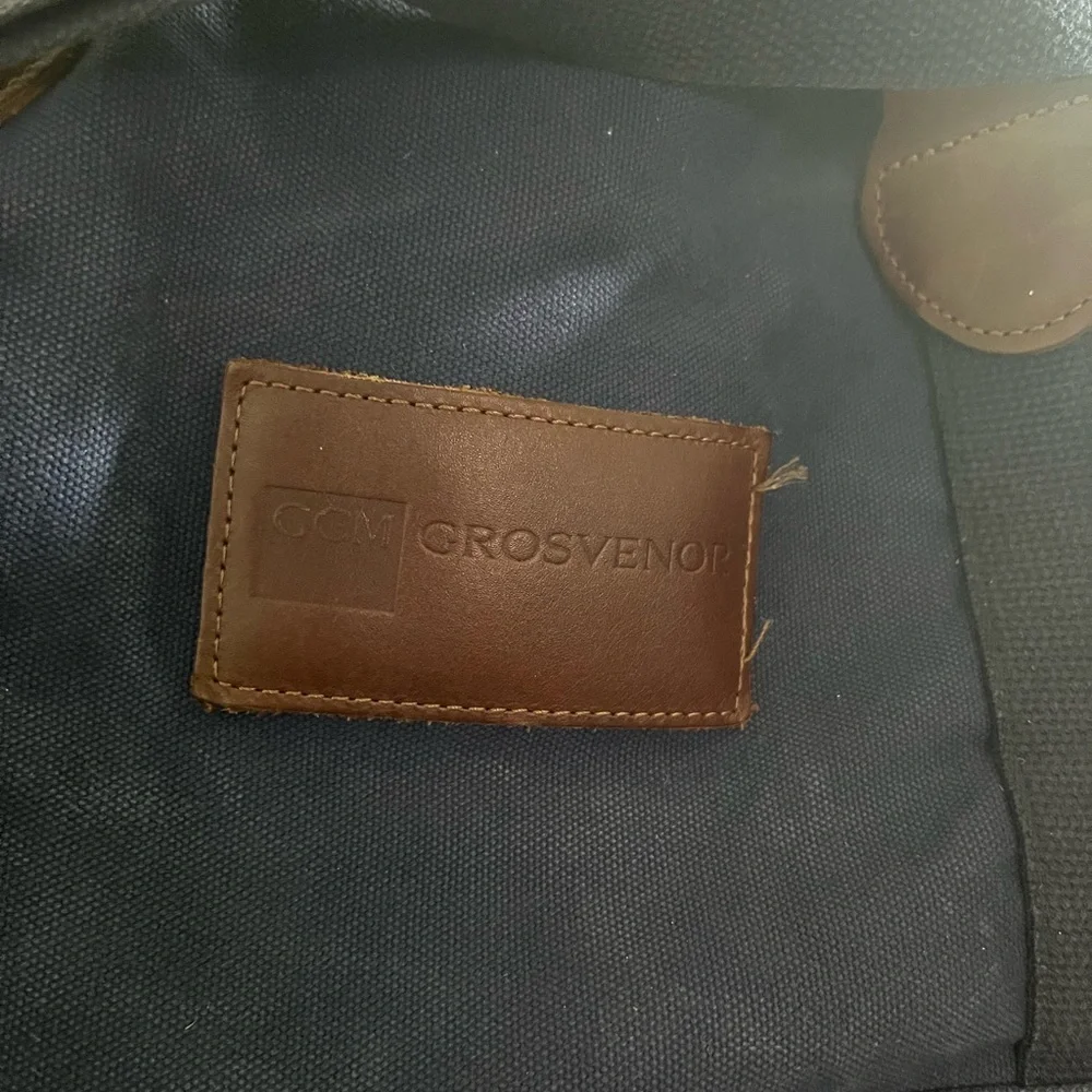 Grosvenor Elegant Blue and Brown Men's Duffel Bag - Picture 4 of 13